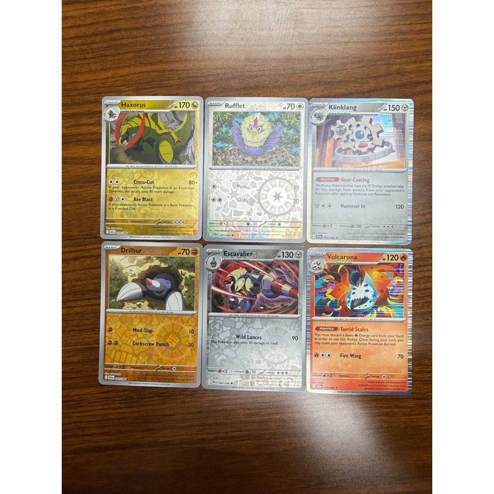 Pokemon TCG Plasma Blast Reverse Holo Haxorus Klinklang Volcarona Cards